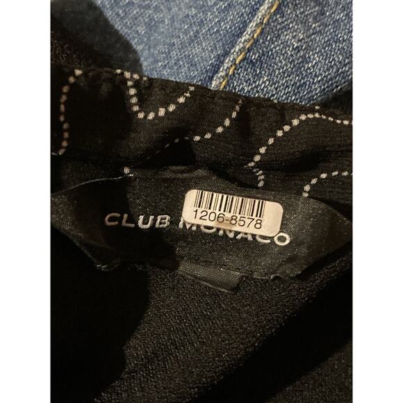 CLUB MONACO Quanni Dress Size L Mini Black White Geometrical Pattern - Picture 2 of 9